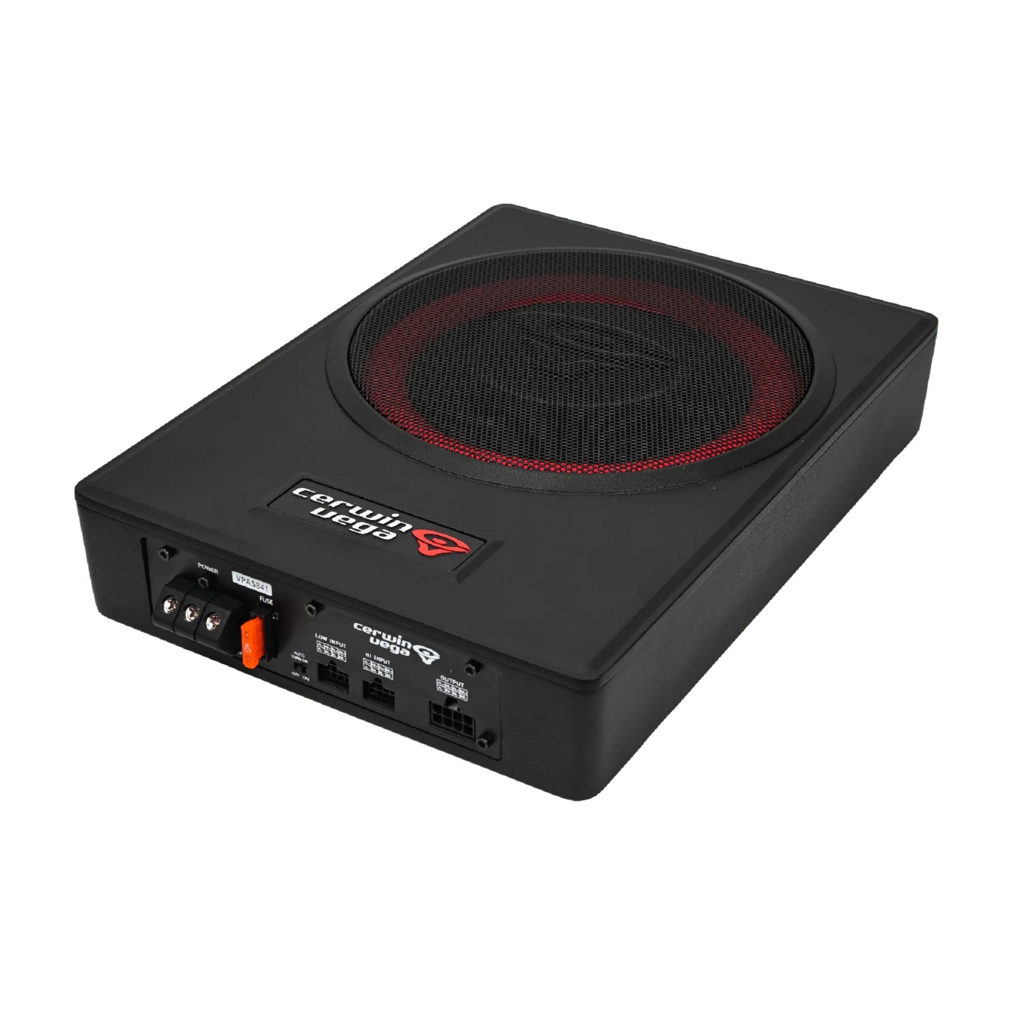 8" UNDER - SEAT BASS SOLUTION WITH VEGA BASS + 4 CHANNEL OUTPUT FOR ADDTIONAL SPEAKERS - VPAS841 - Cerwin Vega